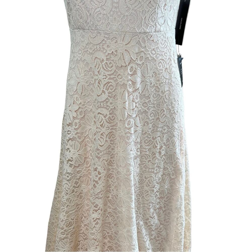 Lulus Luciana Blush Floral Lace Scoop Back Maxi Dress Wedding Prom Small S - Picture 4 of 12